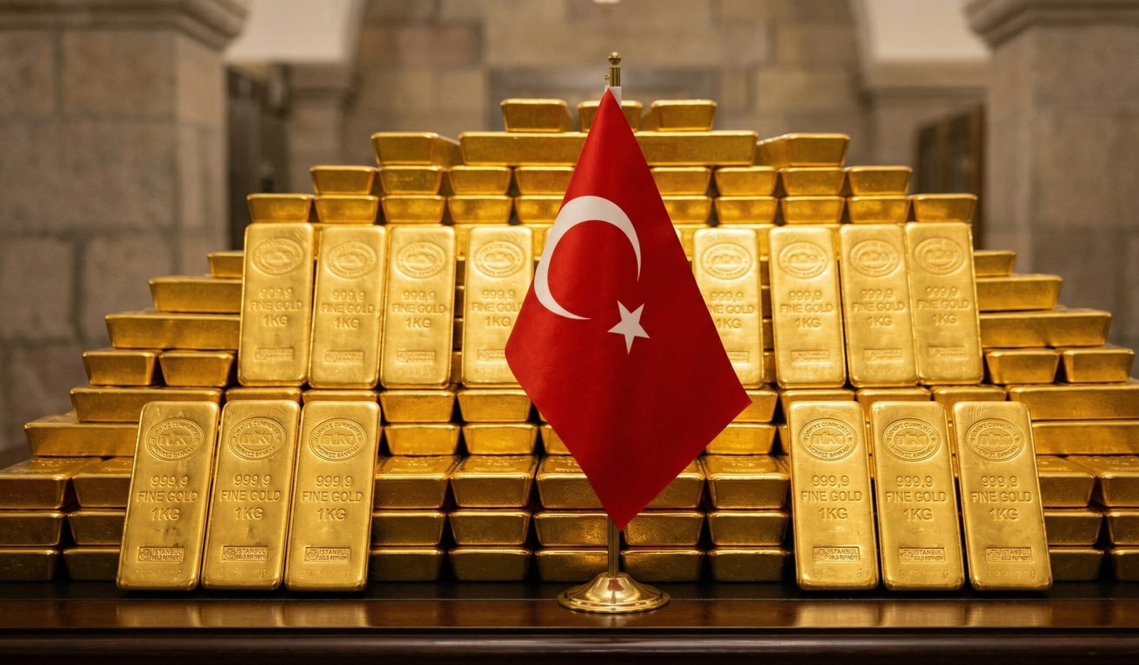 احتياطي الذهب في تركيا يتراجع 120 طنًا في أسبوعين